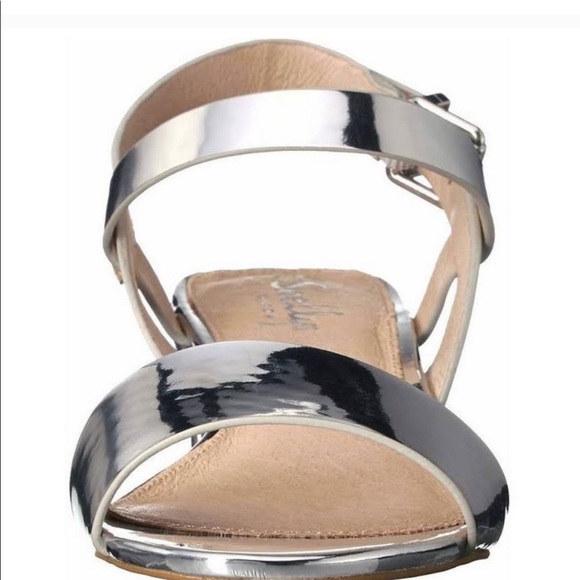Shelly's London Silver Sandal Heels - Picture 2 of 4
